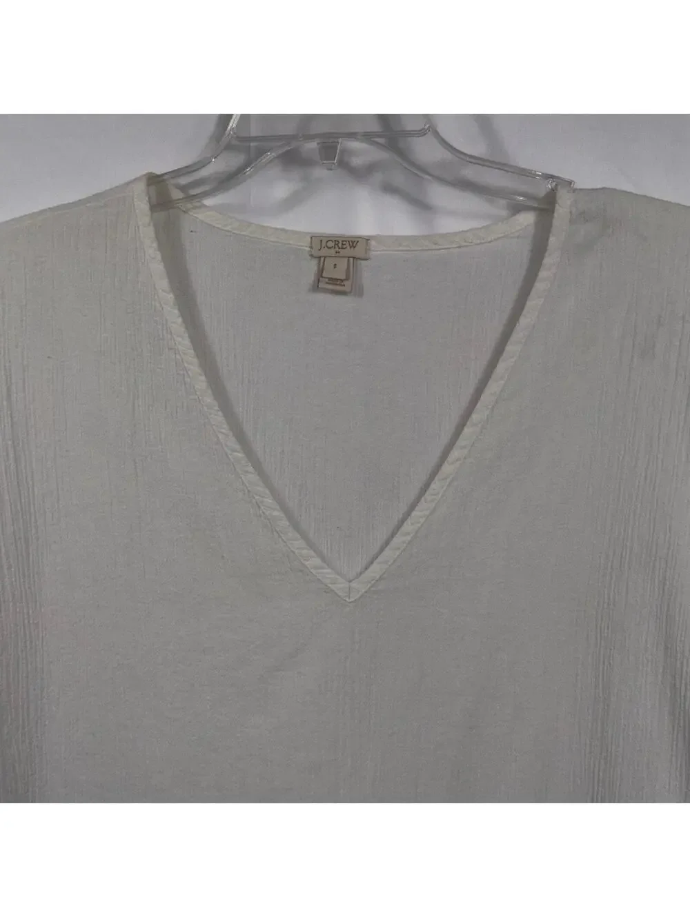 J.Crew Women’s White Gauze Pom Trim Top Size Small
